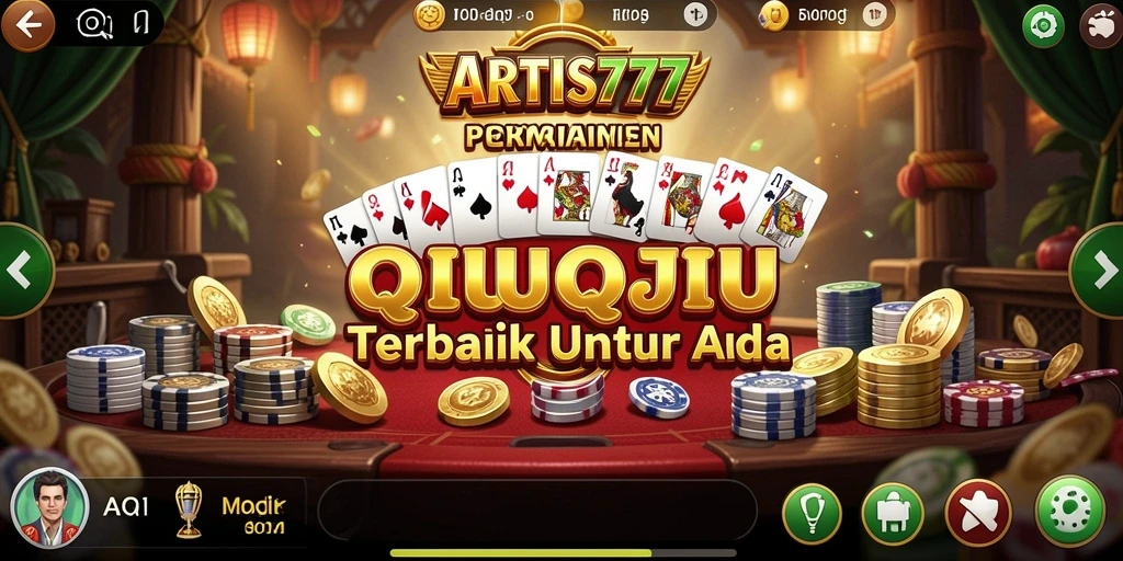 Screenshot ARTIS777 menampilkan momen seru permainan QiuQiu dengan pemain aktif.
