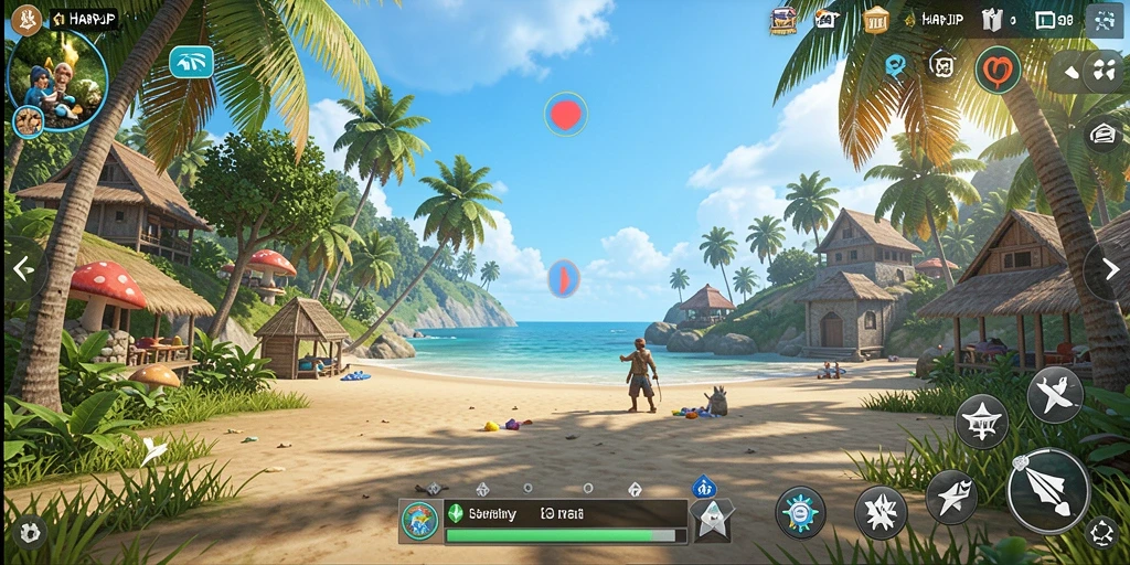 Screenshot utama HARAPJP menampilkan gameplay yang ceria dan penuh warna.