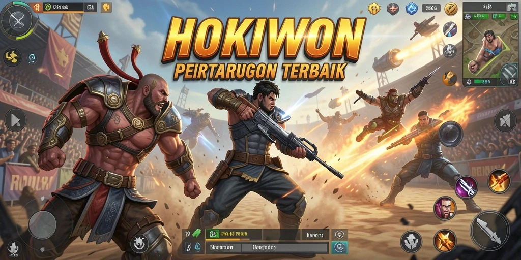Gambar menunjukkan aksi seru dalam gameplay Battle Royale.