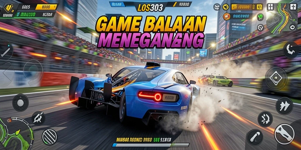 Gameplay mendebarkan di LOS303 dengan mobil balap yang cepat.