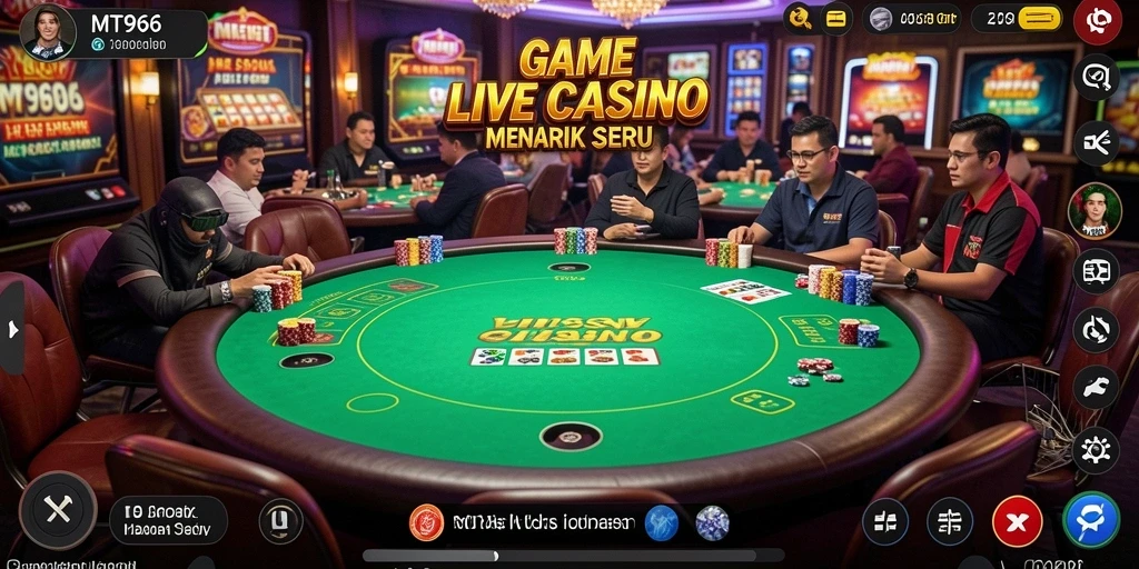 Tampilan gameplay Live Casino yang menegangkan di MT966.