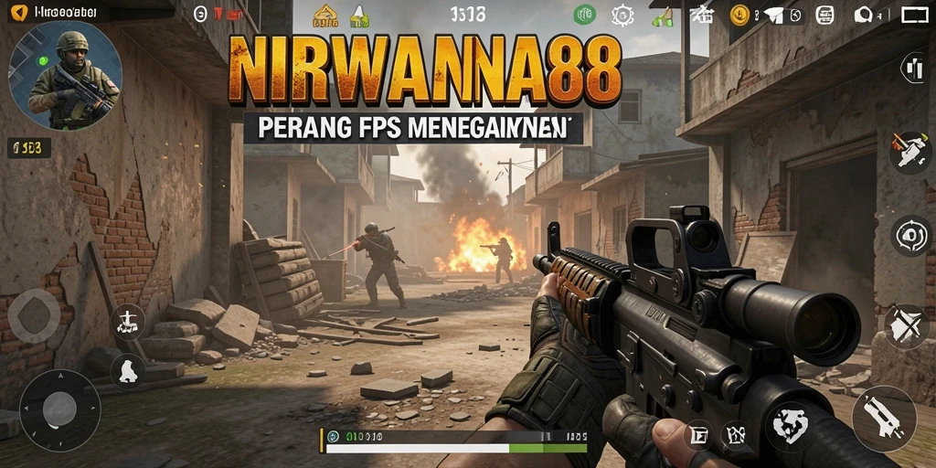 Tangkapan layar menampilkan seruan aksi dari gameplay FPS.
