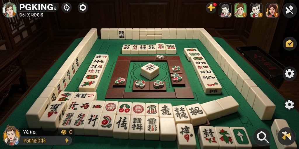 Tangkapan layar PGKING menampilkan gameplay Mahjong yang seru dan menarik.