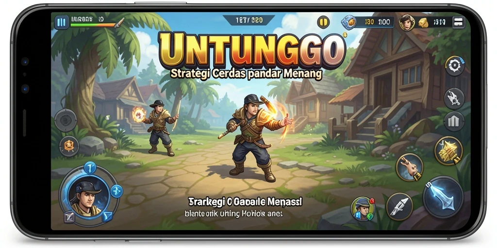 Tampilan mendebarkan dari gameplay UNTUNGGO dengan elemen strategi yang menonjol.